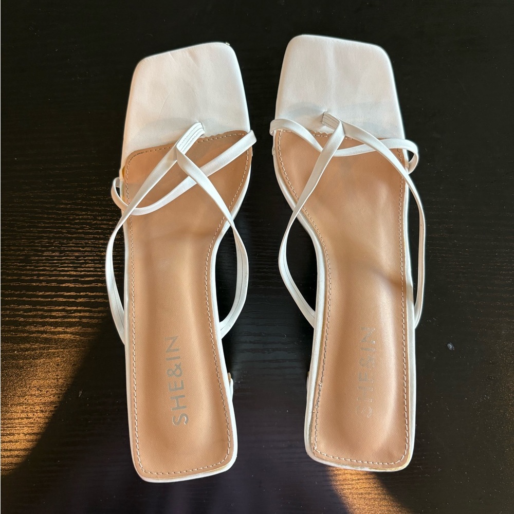 SHEIN Elegant Cream Strappy Sandals